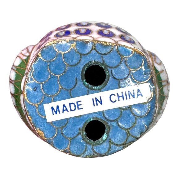 Vintage Cloisonné Enamel Owl Figurine Paperweight Wide Eyed 2.25” Art Decor - Picture 7 of 7